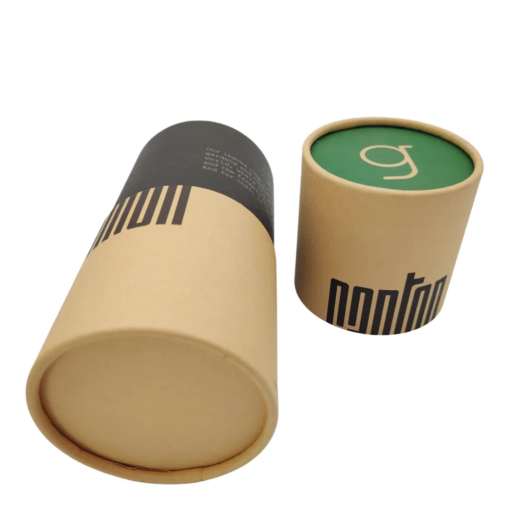 Luxury Cylinder Cardboard Paper Tube Food Grade Packaging Box for Coffee Bean Protein Powder Spice Salt Gum Tea Packing Box