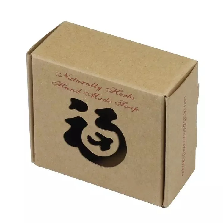 Recycled Brown Paper Kraft Die Cut Soap Packaging Box Cardboard Boxes for Soap