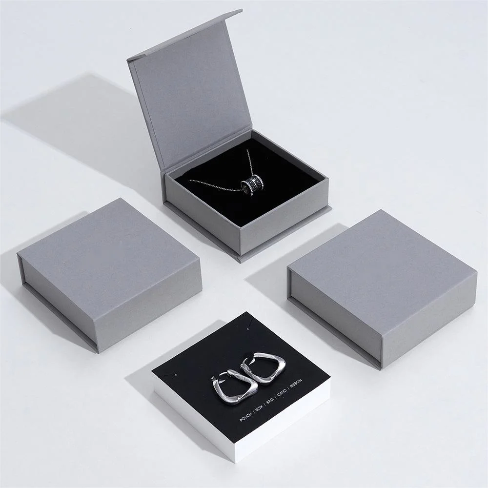 Book Type Magnetic Buckle Lid Jewelry Box Necklace Earring Jewelry Box Flip Cover Paper Jemulticolor Optional Packaging Box