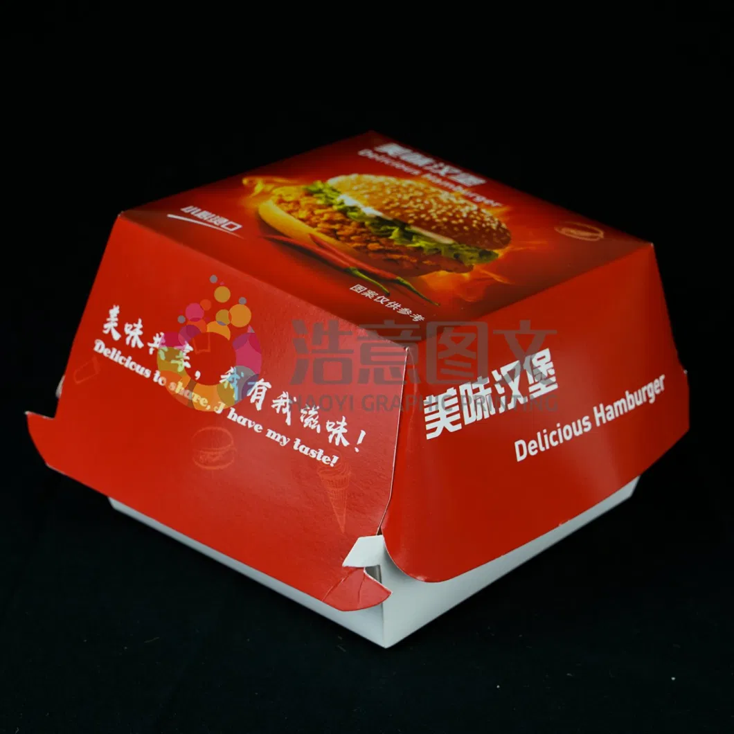 China Wholesale Custom Kraft Paper Food Takeaway Hamburger Packaging Box