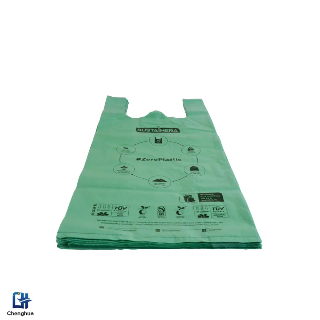 Eco-Friendly Biodegradable Shopping T Shirt Bag for Sale