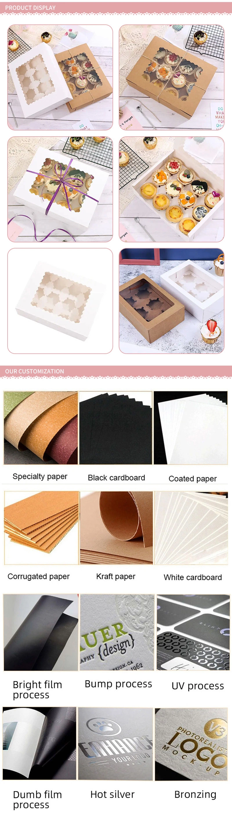 White Kraft Paper Packaging Takeaway Food Paper Cardboard Cake Box