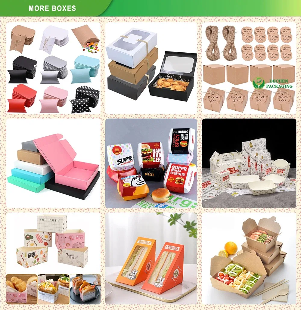 Burger Black Food Packaging Container Roast Chicken Sandwich Paper Box