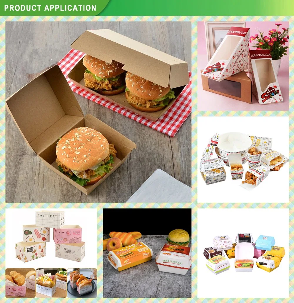 Burger Black Food Packaging Container Roast Chicken Sandwich Paper Box