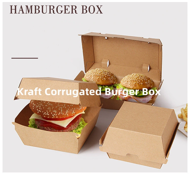 Customizable Hot Sale Burger Eco Friendly Paper Packaging Collapsible Food Packaging Box