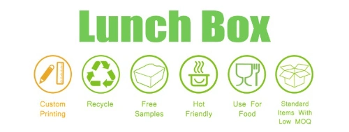 Eco Friendly Paper Lunch Box Biodegradable Bento Box Disposable Food Box