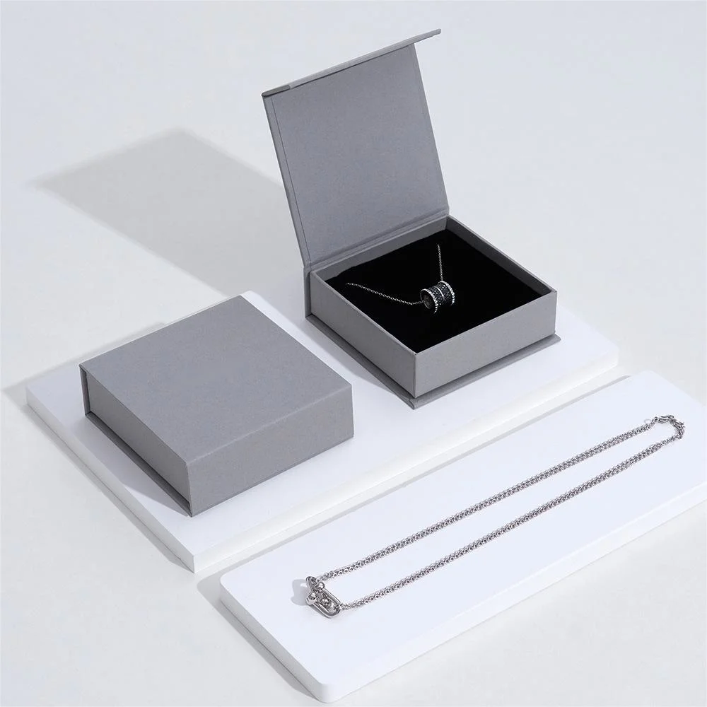 Book Type Magnetic Buckle Lid Jewelry Box Necklace Earring Jewelry Box Flip Cover Paper Jemulticolor Optional Packaging Box
