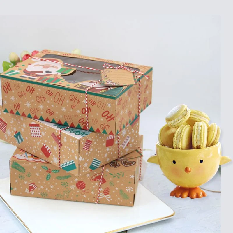 Christmas Gift Box Kraft Paper Box with Clear PVC Window