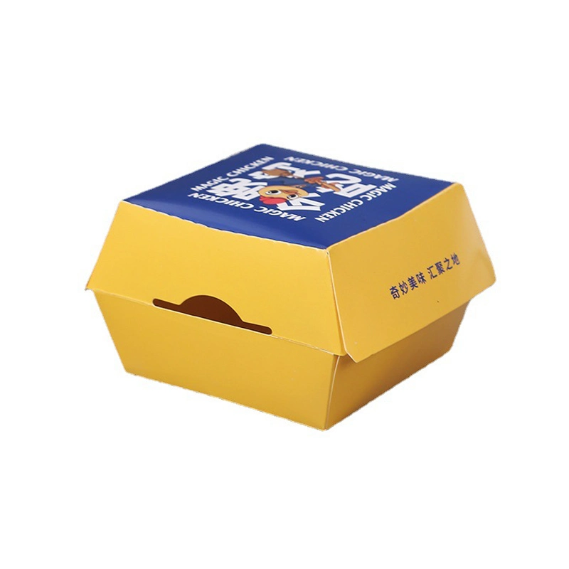 High Quality Disposable Burger Box for Fast Food Packaging Takeaway Hamburg Food Container Paper Box