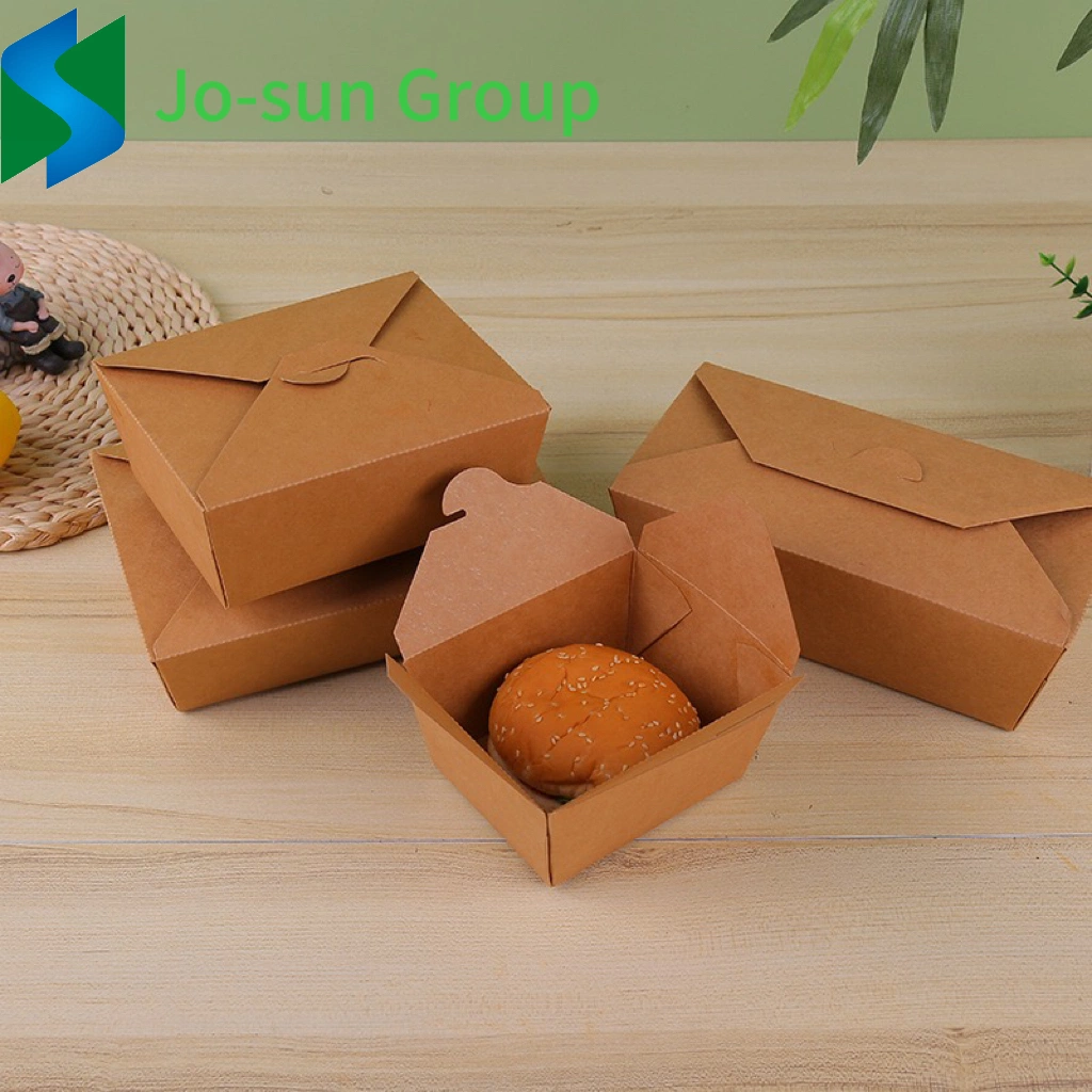 Jo-Sun Disposable Fast Food Brown Paper Bowls Kraft Salad Bowl and Lunch Box Salad Box