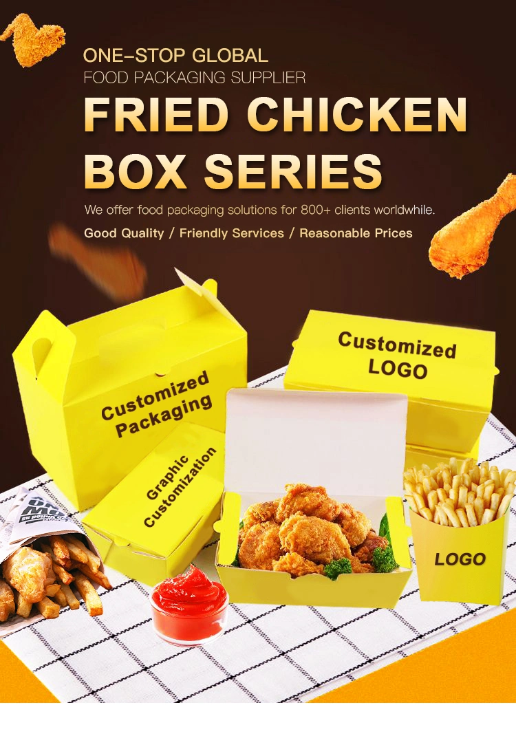 Hamburger Pizza Salad Fried Chicken Pasta Box Wholesale High Quality Kraft Paper Packaging Box Handmade Cardboard Box