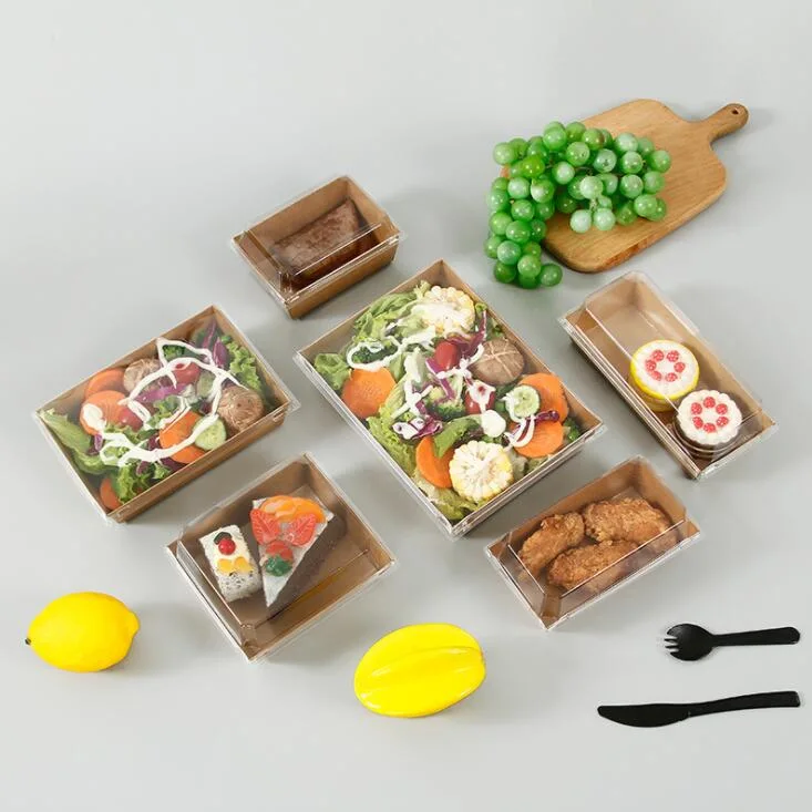 Disposable Kraft Paper Takeaway Box Fruit Vegetable Steak Box