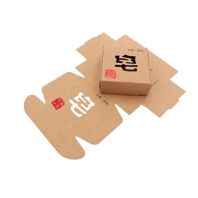 Pillow-Shaped 250g Brown Kraft Paper Packing Box for Soap/Candy/Nut (Hollow-out design)