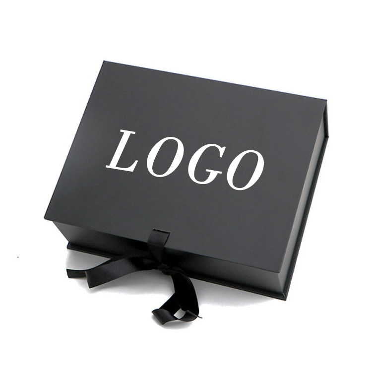 Wholesale Custom Logo Black Magnetic Cardboard Paper Gift Wig Luxury Hair Extension Packaging Box