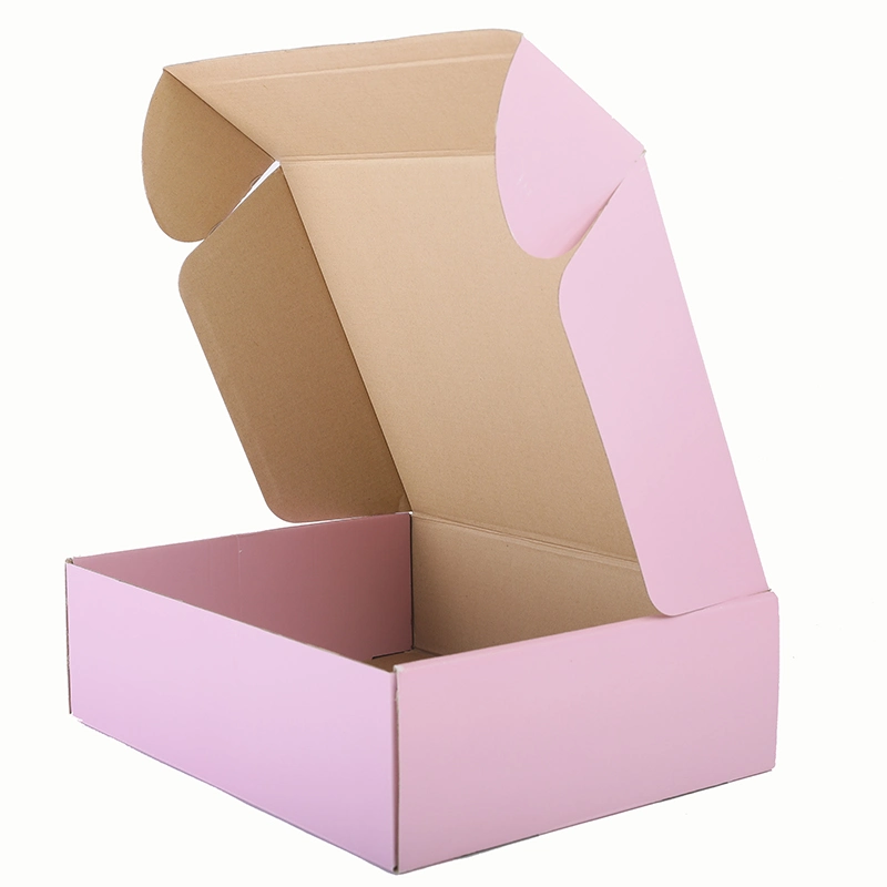 Custom Printed Pink Cardboard Corrugated Clothes Mailing Shipping Carton Shoes Box Kraft Paper Cosmetic Packaging Soap Boxes