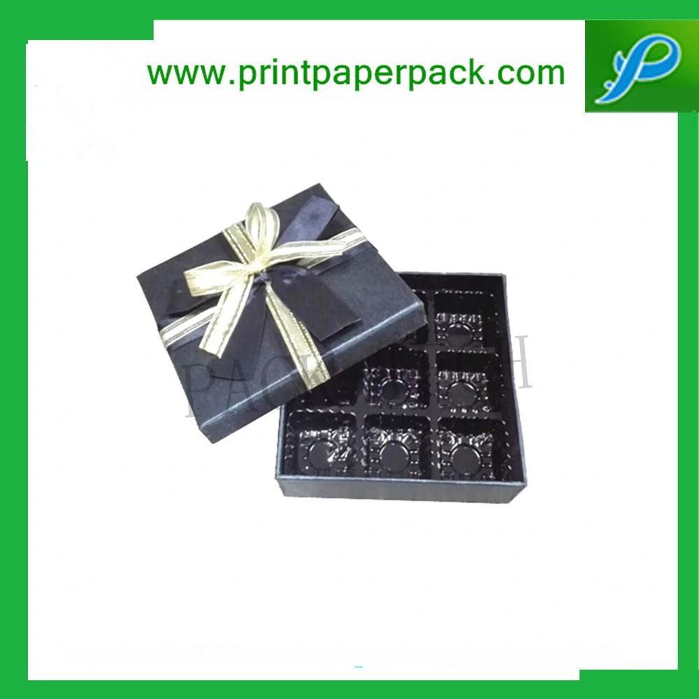 Custom Logo Chocolate Christmas Gift Retail Fast Food Packaging Paper Box with Plastic Insert