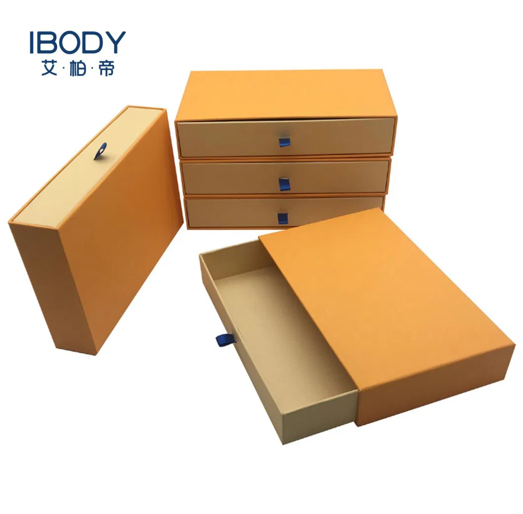 White Cardboard Sliding Style Rigid Paper Packaging Gift Drawer Box for Jewelry