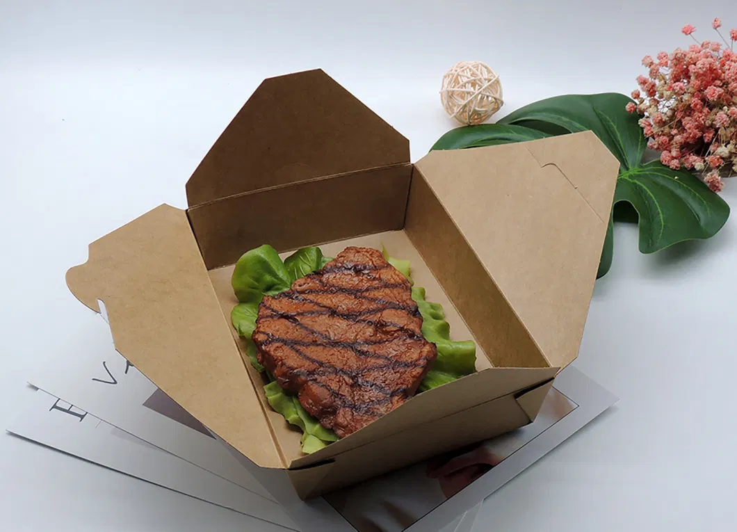 Wholesale Food Grade Salad Sushi Fruit Takeaway Container Kraft Paper Box