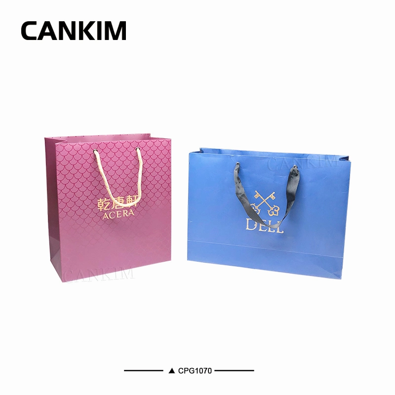 Cankim Custom Paper Bag with OEM Custom Paper Gift Bag Luxury Shopping Paper Bag Gift Bag Packaging Paper Bag with Ribbon