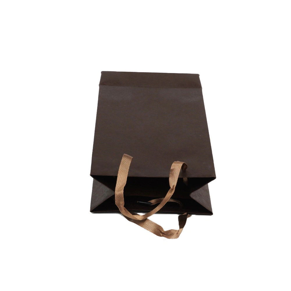 Luxury Black Ribbon Handle Clothing Gift Bag