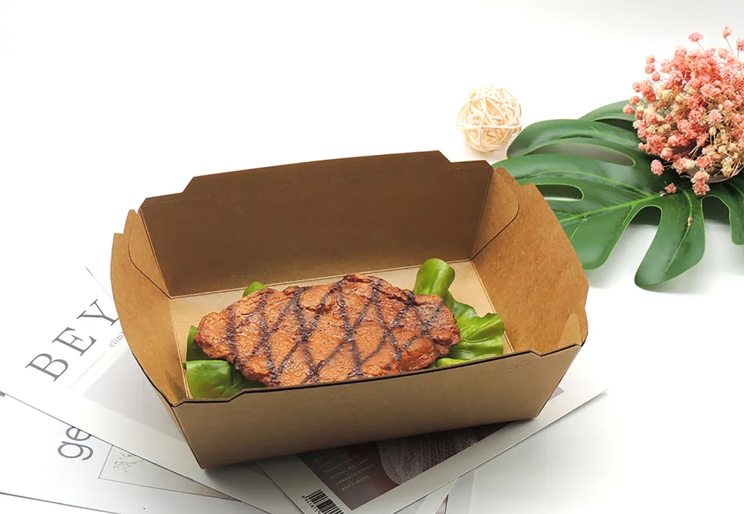 Wholesale Food Grade Salad Sushi Fruit Takeaway Container Kraft Paper Box