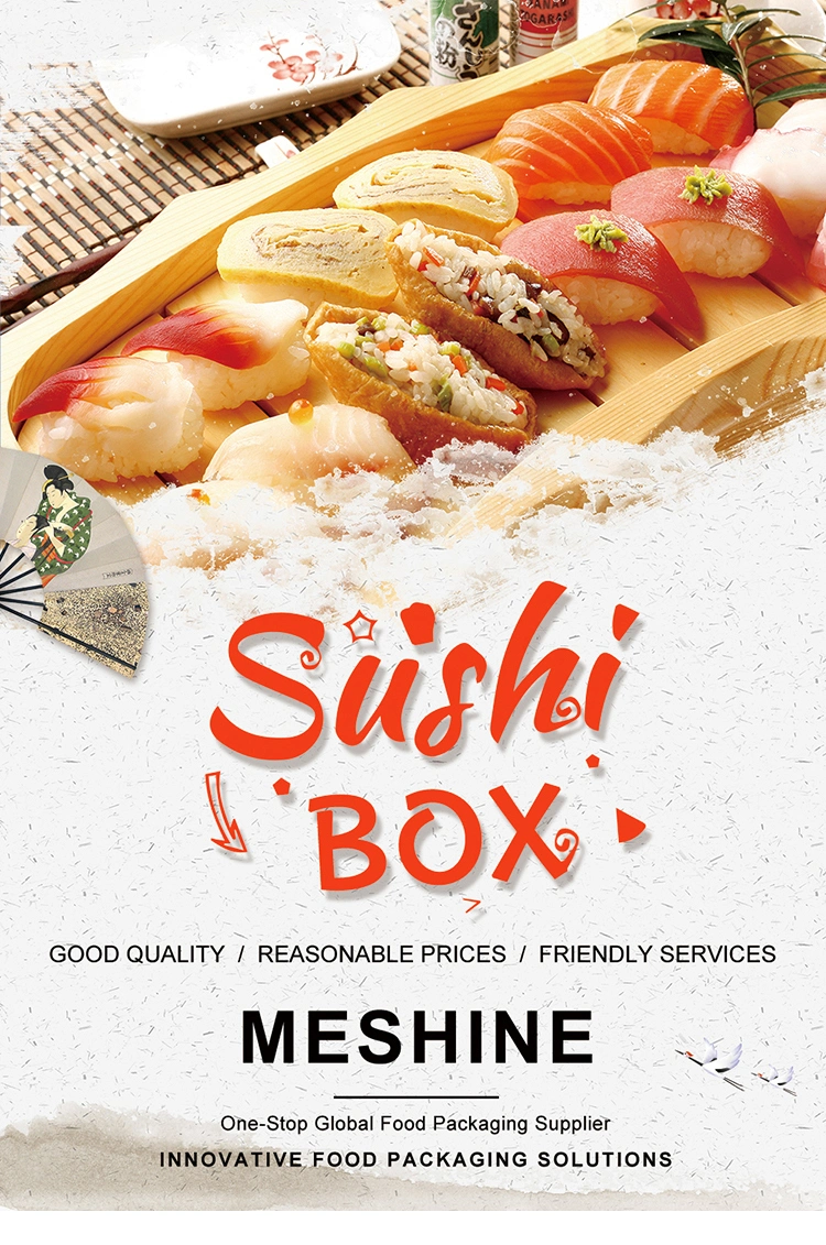 Take out Fast Food Packaging Paper Boxes for Disposable Takeaway Sushi Lunch Salad Box