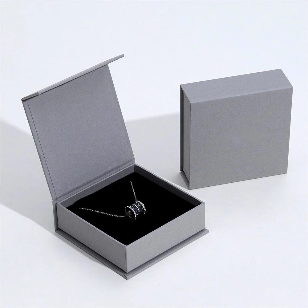 Book Type Magnetic Buckle Lid Jewelry Box Necklace Earring Jewelry Box Flip Cover Paper Jemulticolor Optional Packaging Box