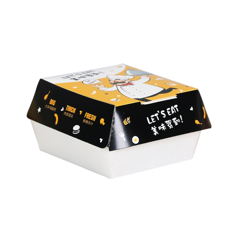 High Quality Disposable Burger Box for Fast Food Packaging Takeaway Hamburg Food Container Paper Box