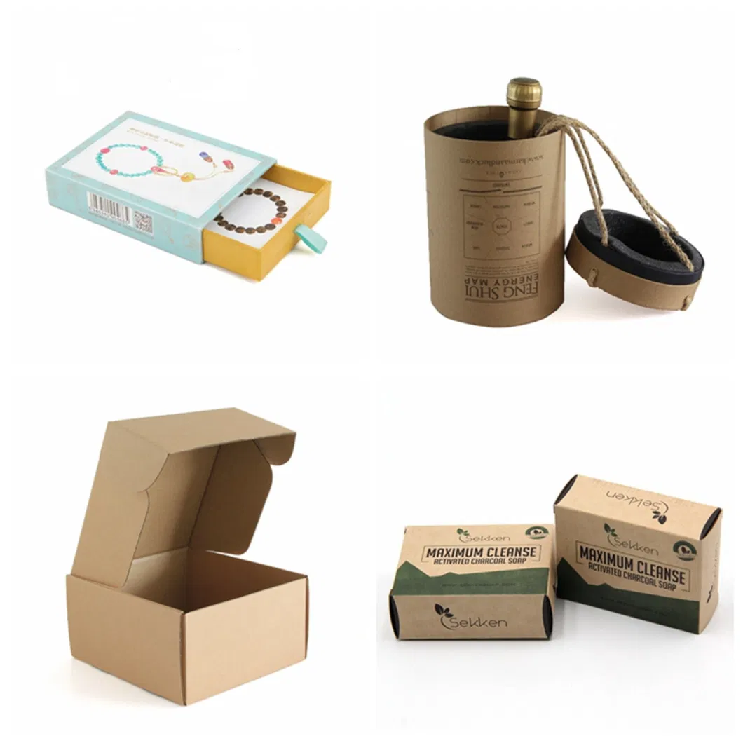 Wholesale Slide Open Luxury Jewelry Gift Small Brown Kraft Paper Packaging Box