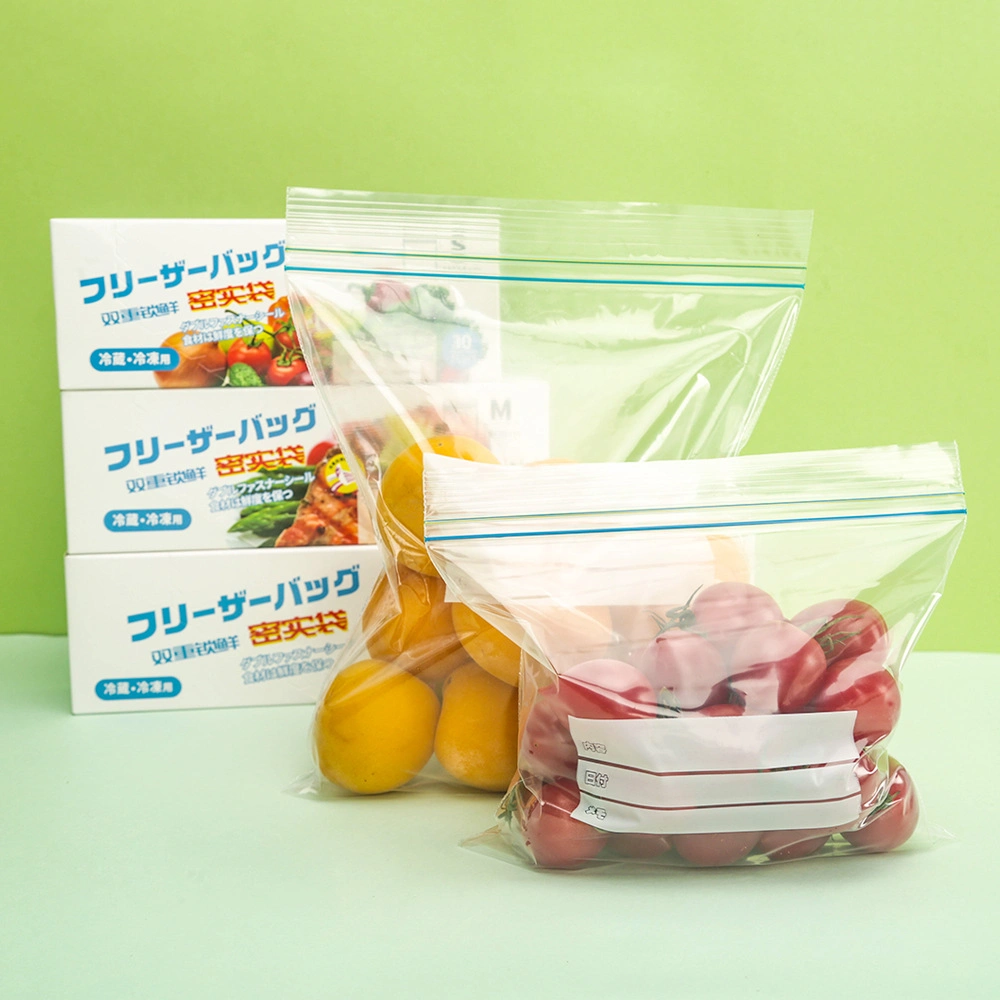 Customized Printed PE Zip Lock Freezer Bags with Paper Box Packaging