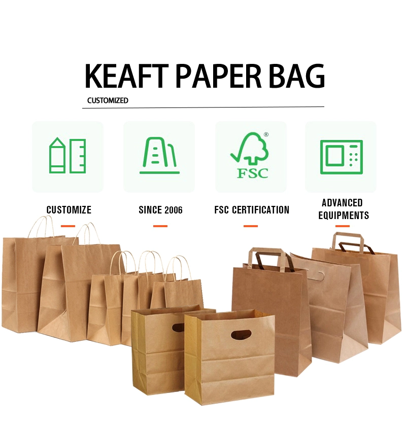 Newest Design Craft Promotional Products Large Brown Kraft Paper Bags Natural Material Paper Bag Bakery Paper Bags
