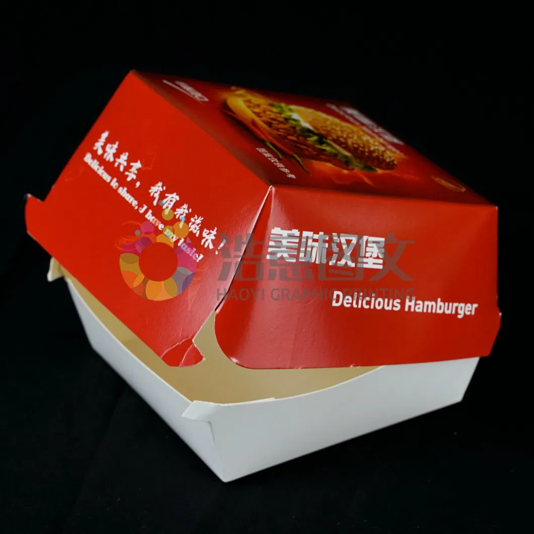 Printed Custom Food Packing Paper Box for Lunch and Burger