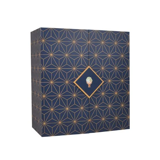 Christmas Calendar Box Custom Magnetic Double Door Paper Gift Box