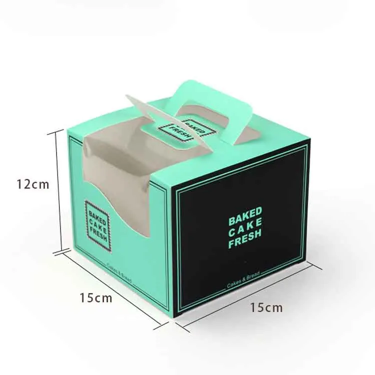 Wholesale Large Transparent Windows Birthday Cupcake Packaging Paper Cake Box with Handle