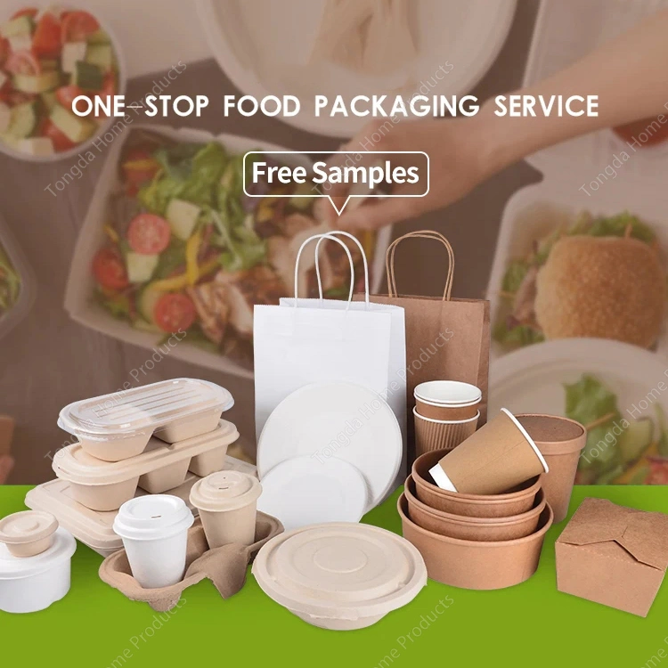 Food Packaging Kraft Paper Box Takeaway Lunch Anti Oil Food Packing Boxes