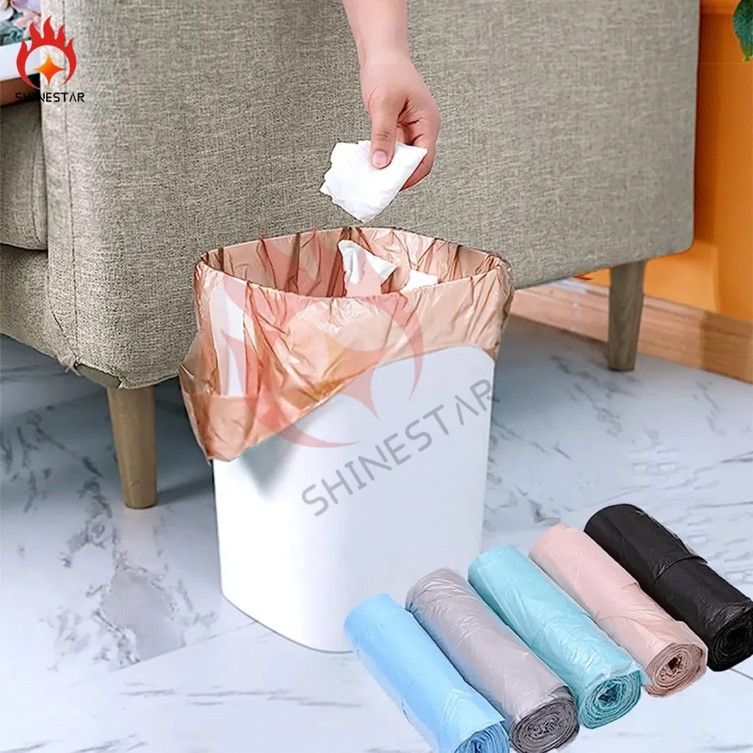 Small Handles Garbage Colorful Strong Rubbish Bags for Office, Kitchen Waste Bin