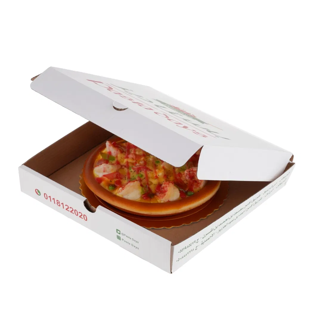 Custom Pizza Box Paper-Gift-Box Pizza Box Carton Pizza Boxes Fast Food Packaging Hamburger Takeaway Paper Boxes with All Shapes and Size