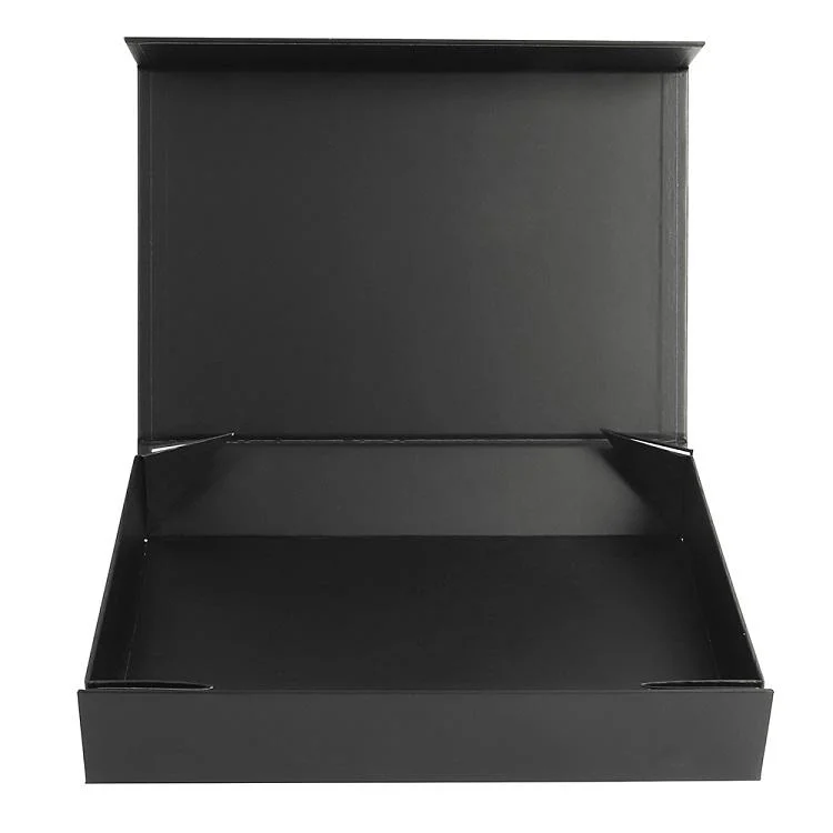 Custom Magnetic Closure Matt Lamination Folding Paper Gift Box with Glossy Black UV Coating Logo