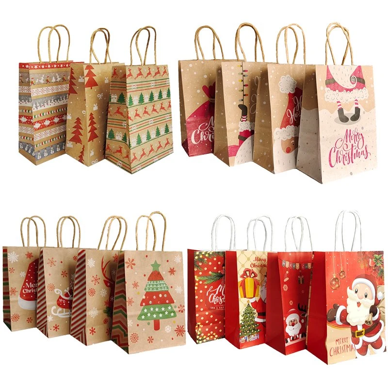 Merry Christmas Paper Gift Box Chocolate Cookie Candy Box Packaging Box Party New Year Xmas Noel Natal Navidad Decoration Handbag Tote Bag