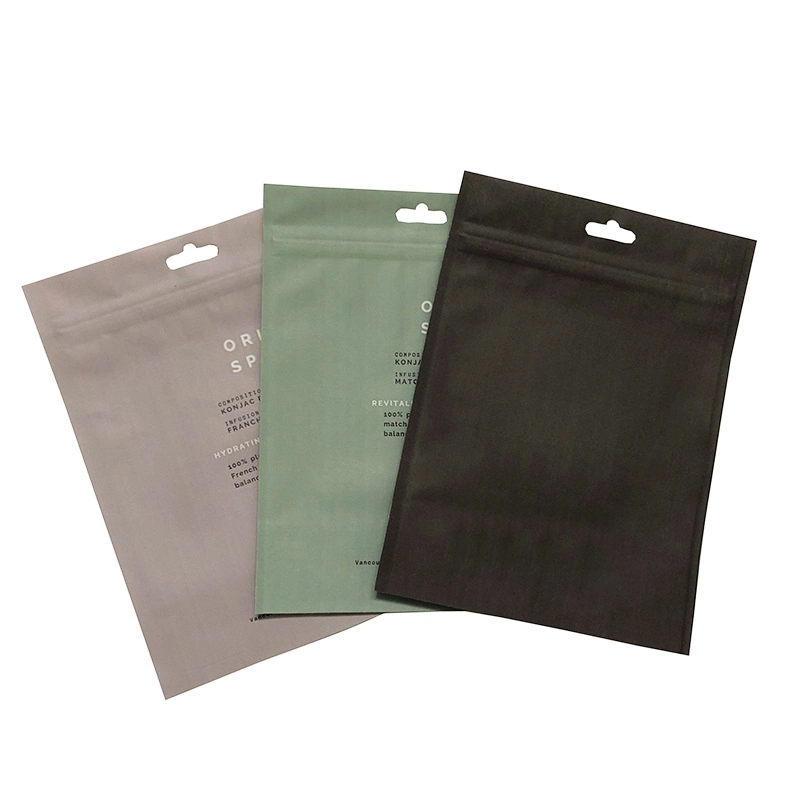 Biodegradable Ziplock Brown White Kraft Craft Paper Standing up Pouches Food Packaging Zipper Bags