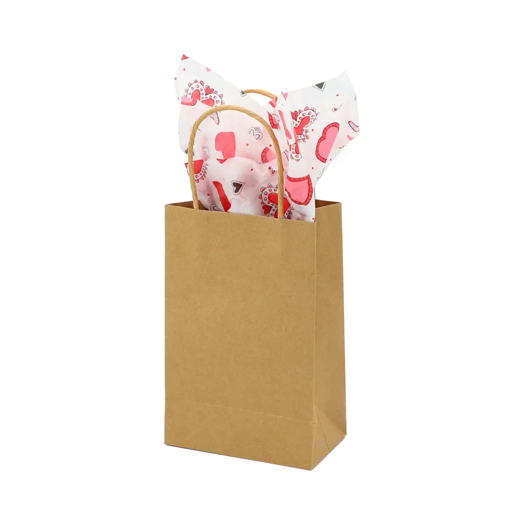 Cheap Wholesale Brown Kraft Paper Food Bag with Twisted Handle