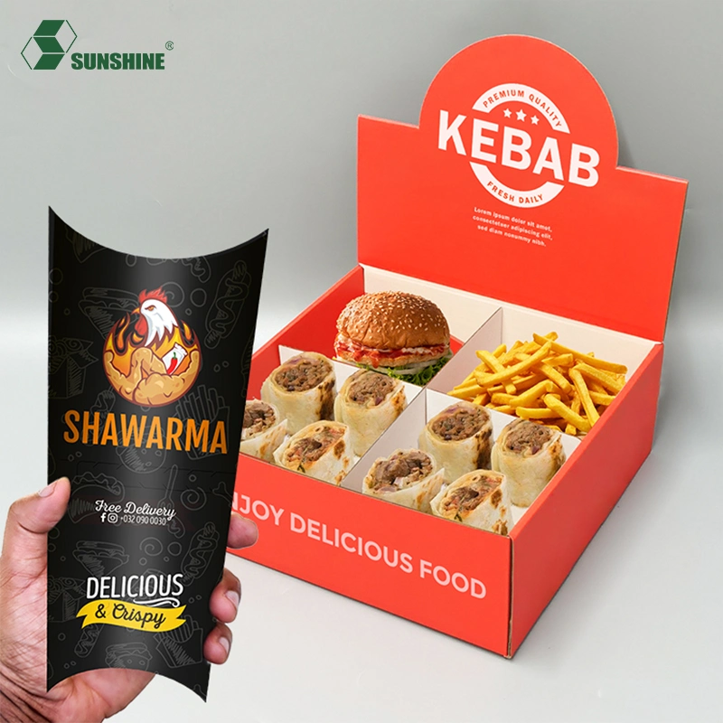 Custom Printed Restaurant to Go Branded Packaging Hot Dog Catering Fast Food Takeaway Paper Burger Fried Chicken Boxes