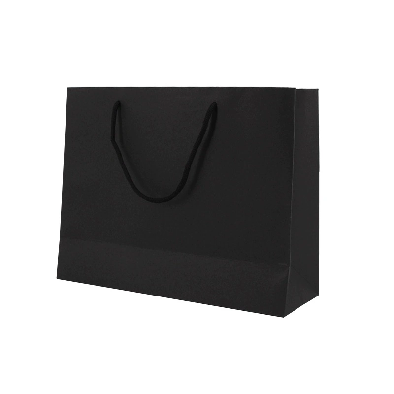 Custom Printed Cardboard Luxury White Kraft Paper Gift Bag with Ribbon Handle