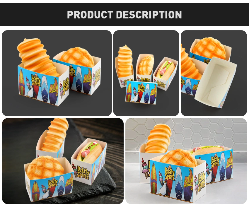 Biodegradable Takeaway Food Packaging Disposable Paper Box for Burger Sandwich Cake