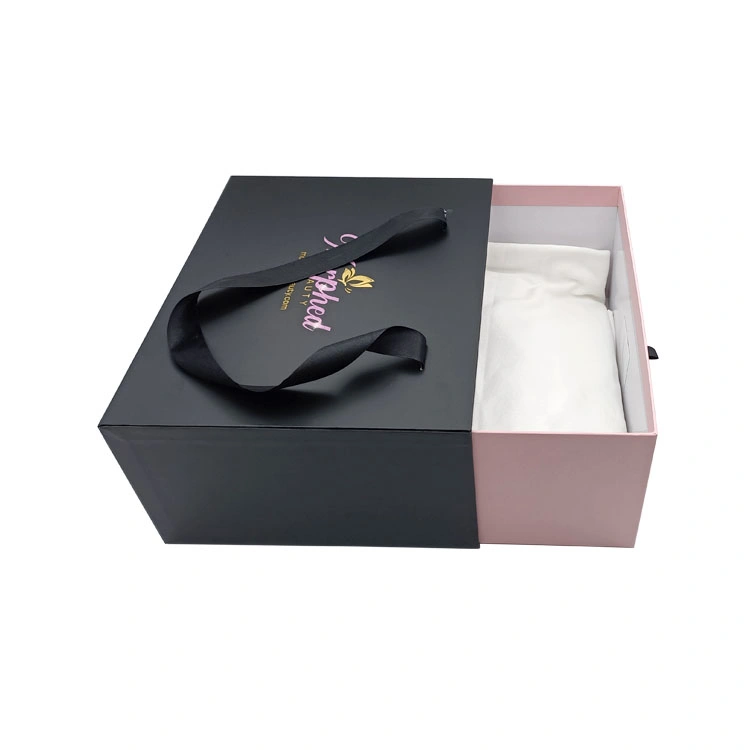 Custom Logo Printed Rigid Cardboard Clothing Shoe Folding Packaging Box Ribbon Magnetic