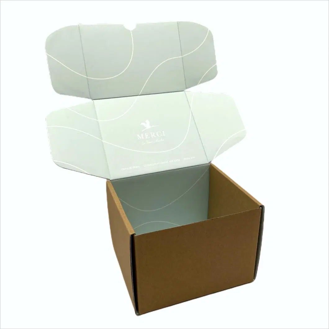 Eco Friendly Custom Logo Brown Kraft Paper Packaging Box Lid and Base Gift Box with Clear PVC Window and Paper Bag