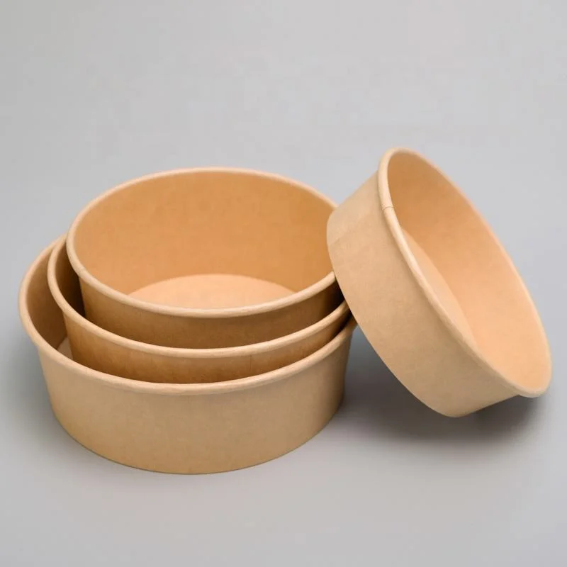 White Cardboard Craft Take Away Packaging Folding Box Takeaway Disposable Kraft Paper Food Container for Soup and Rice