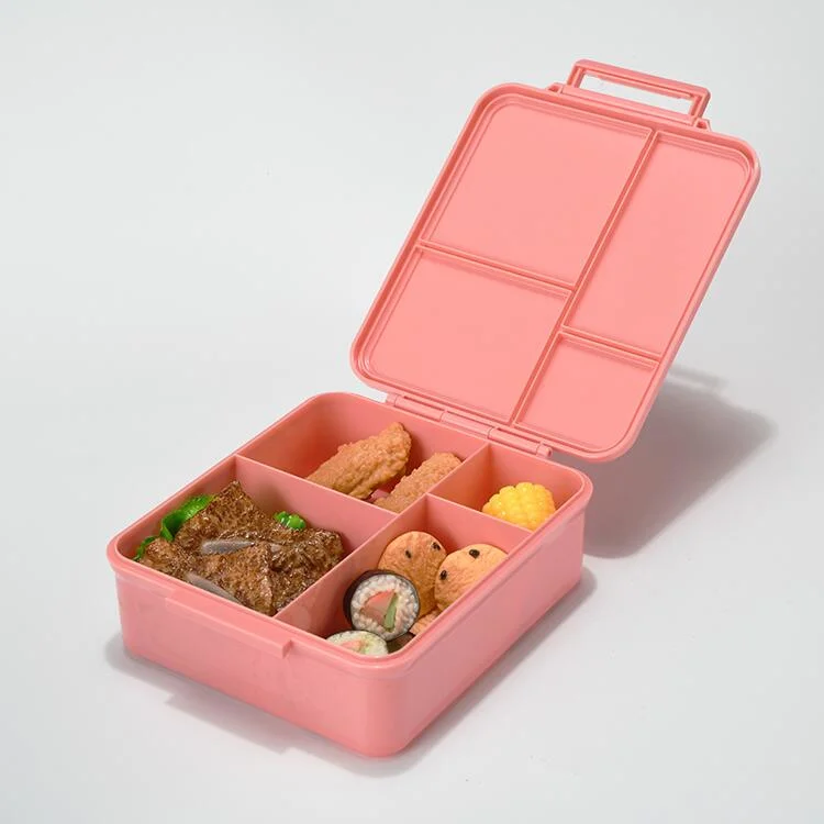 Aohea Plastic Food Box 4 Compartments Kids Bento Box with Food Jar Lunch Box Bento Kids Lunch Box for School Child Lunchbox