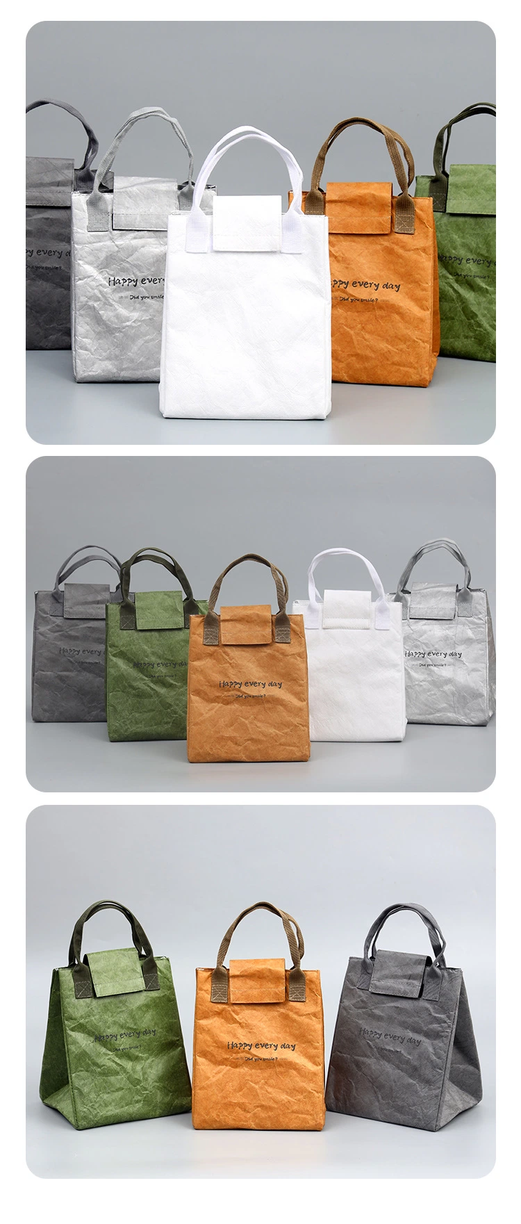 Custom Insulation Bag, Lunch Box, Bento Bag, Kraft Paper Thermal Bag, Hand-Held Bag