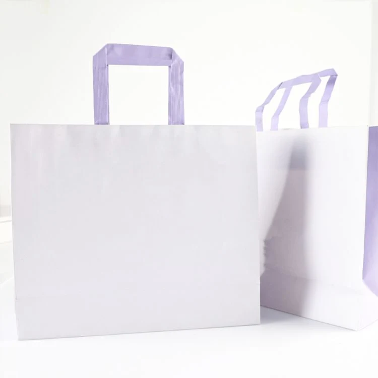 Custom Logo White Holiday Eid Mubarak Gift Wrapping Jewelry Packaging Shopping Paper Bag Luxury